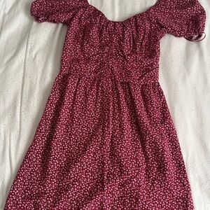 2 Hollister Dresses, One Red, another White both a floral pattern